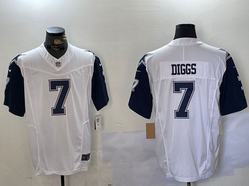 Men Dallas Cowboys #7 Diggs White 2024 Nike Limited NFL Jersey style 6